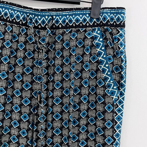 Anthropologie Geometric Drawstring Joggers In Teal and Black Size Small - Picture 7 of 11